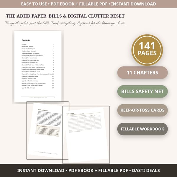 ADHD Paper Bills & Digital Clutter Reset — product image
