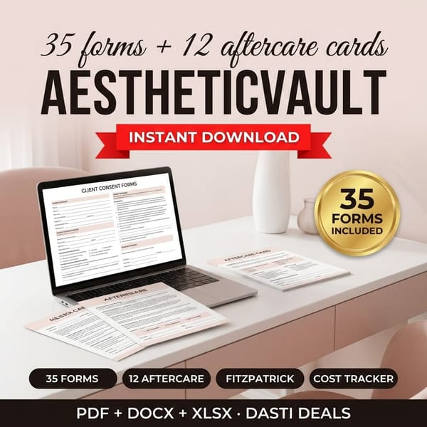 AestheticVault — MedSpa & Esthetician Consent, Contraindication & Aftercare Suite — product image