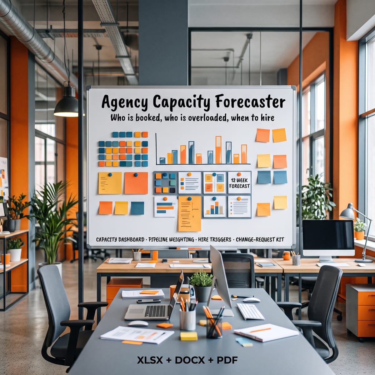 Agency Capacity Forecaster — Utilization & Scope-Creep Change Request Kit — product image