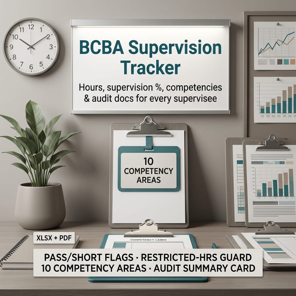 BCBA Supervision Tracker — ABA Hours & RBT Competency Audit System — product image
