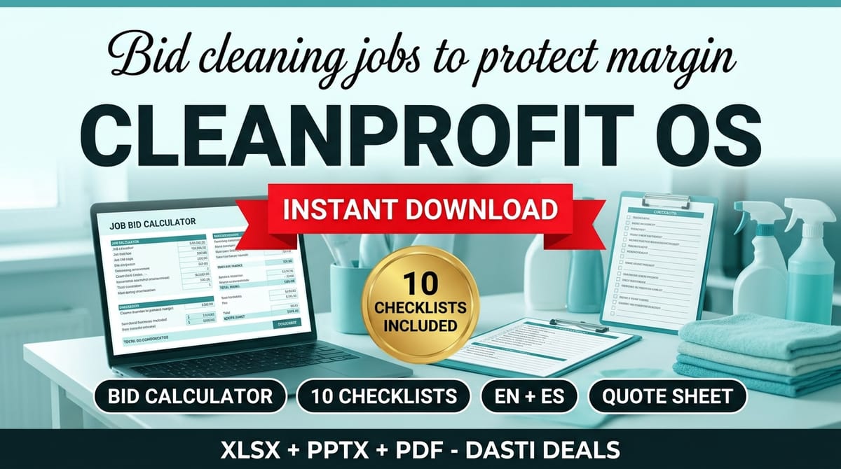 CleanProfit OS — Cleaning Business Bid Calculator & SOP Kit — product cover