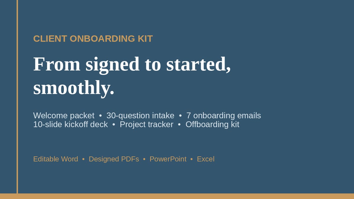 Client Onboarding Kit — Complete Welcome-to-Kickoff System — product cover