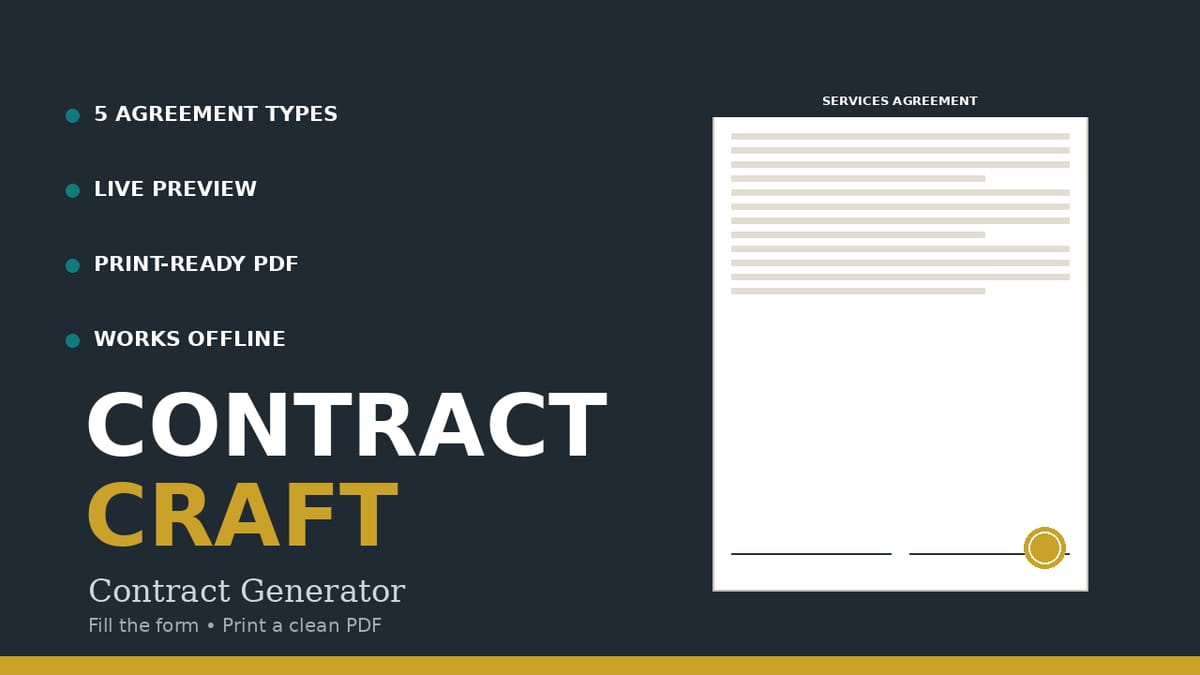 ContractCraft — Contract Generator — product cover