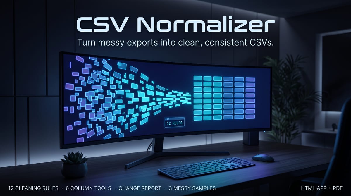 CSV Normalizer — Messy CSV Cleanup Utility — product cover