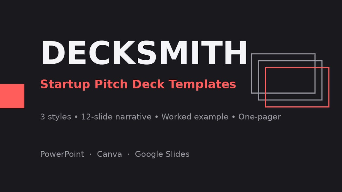 DeckSmith — Startup Pitch Deck Template Kit — product cover
