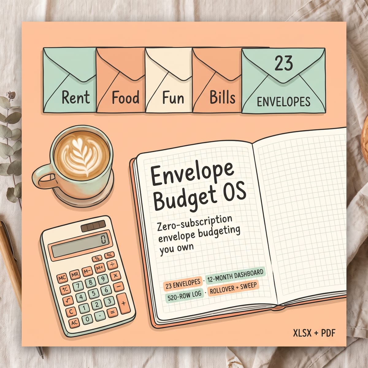 Envelope Budget OS — Zero-Subscription Envelope Budgeting Sheet (YNAB Migration Edition) — product image