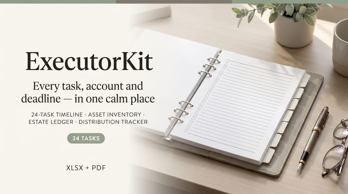 ExecutorKit — Estate Settlement & Probate Asset Inventory System — product cover