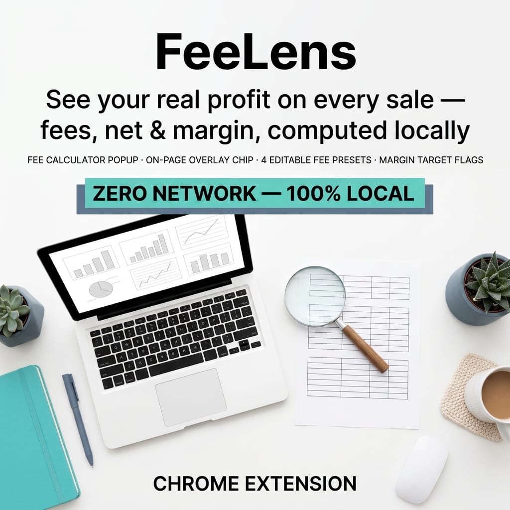 FeeLens — Marketplace Fee & Margin Overlay (Chrome Extension) — product image