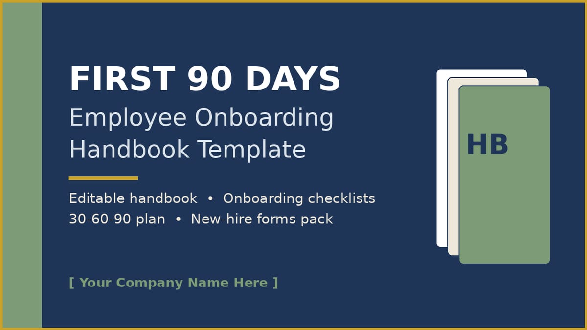 First 90 Days — Employee Handbook Template Kit — product cover