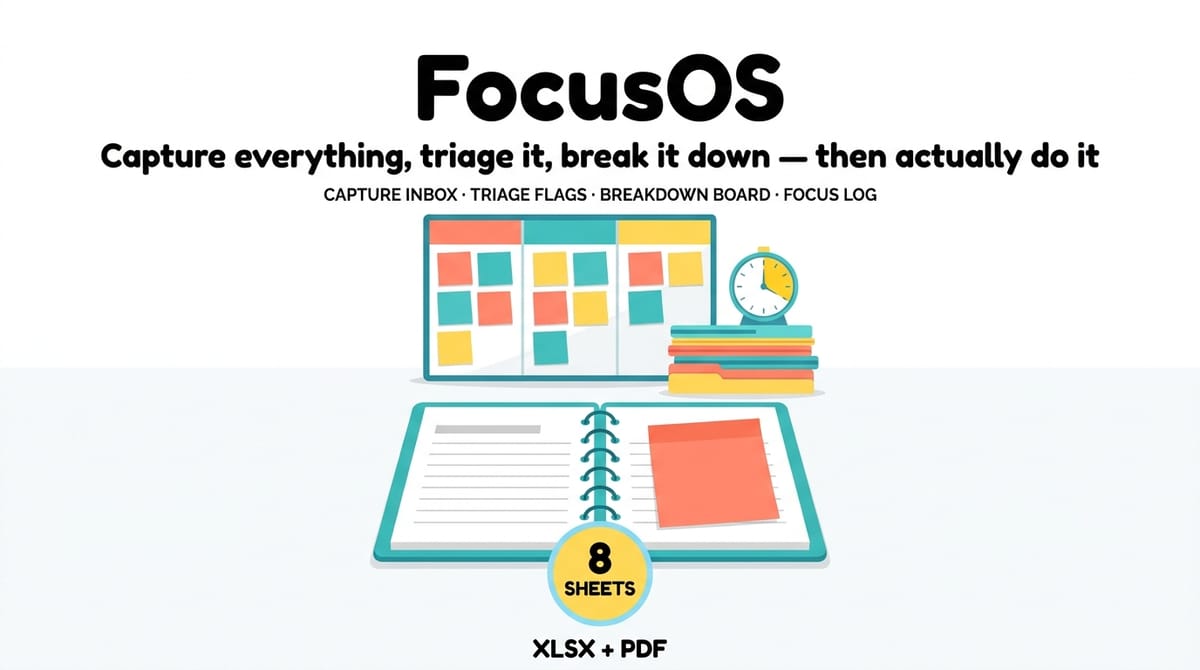 FocusOS — ADHD Visual Executive Function & Task Operating System — product cover