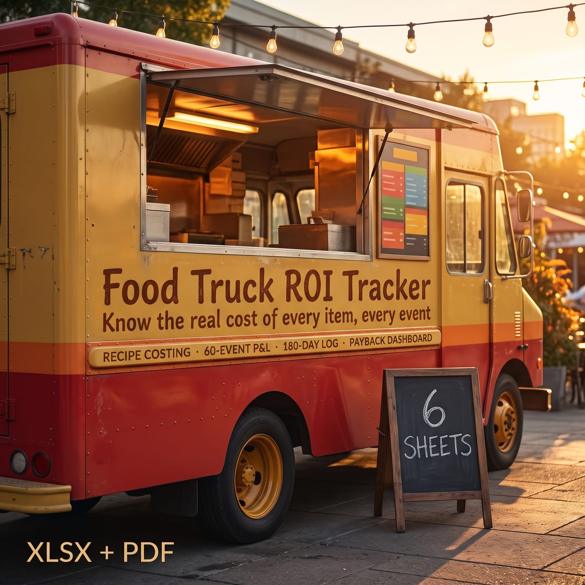 Food Truck ROI Tracker — Prep, Commissary Log & Event ROI System — product image