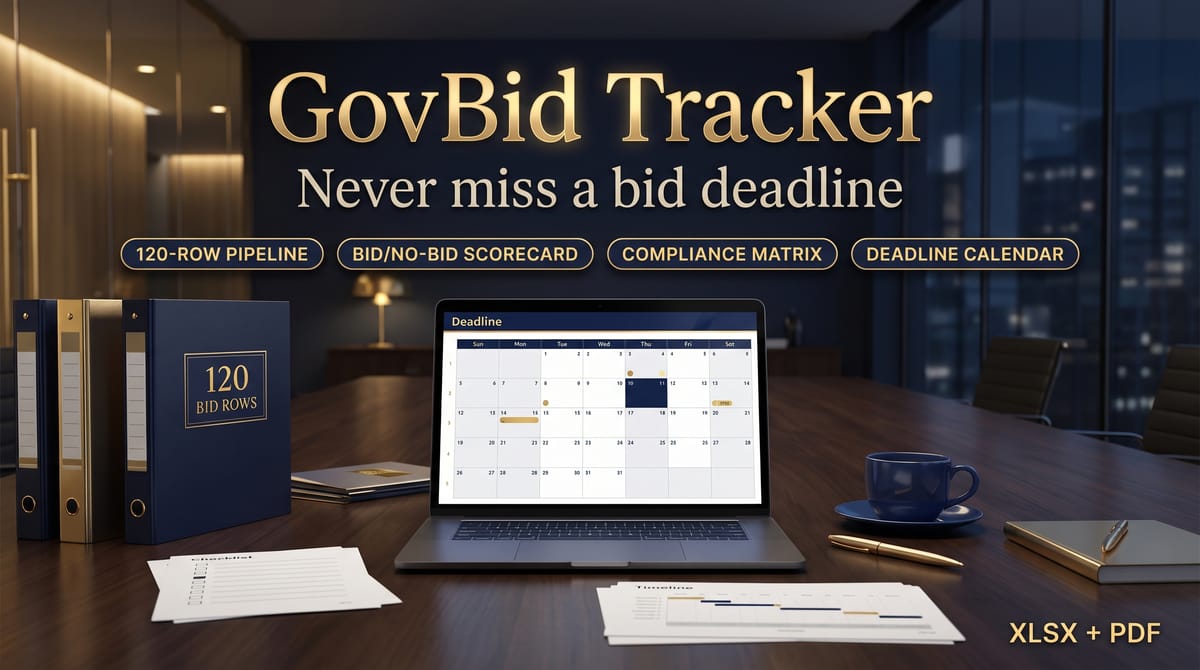GovBid Tracker — SAM.gov RFP Compliance Matrix & Proposal Checklist — product cover