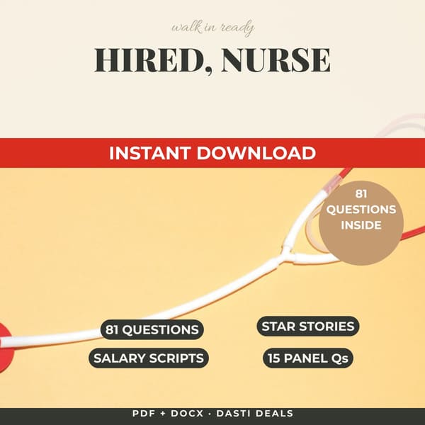 Hired, Nurse — New-Grad RN Interview Playbook — product image