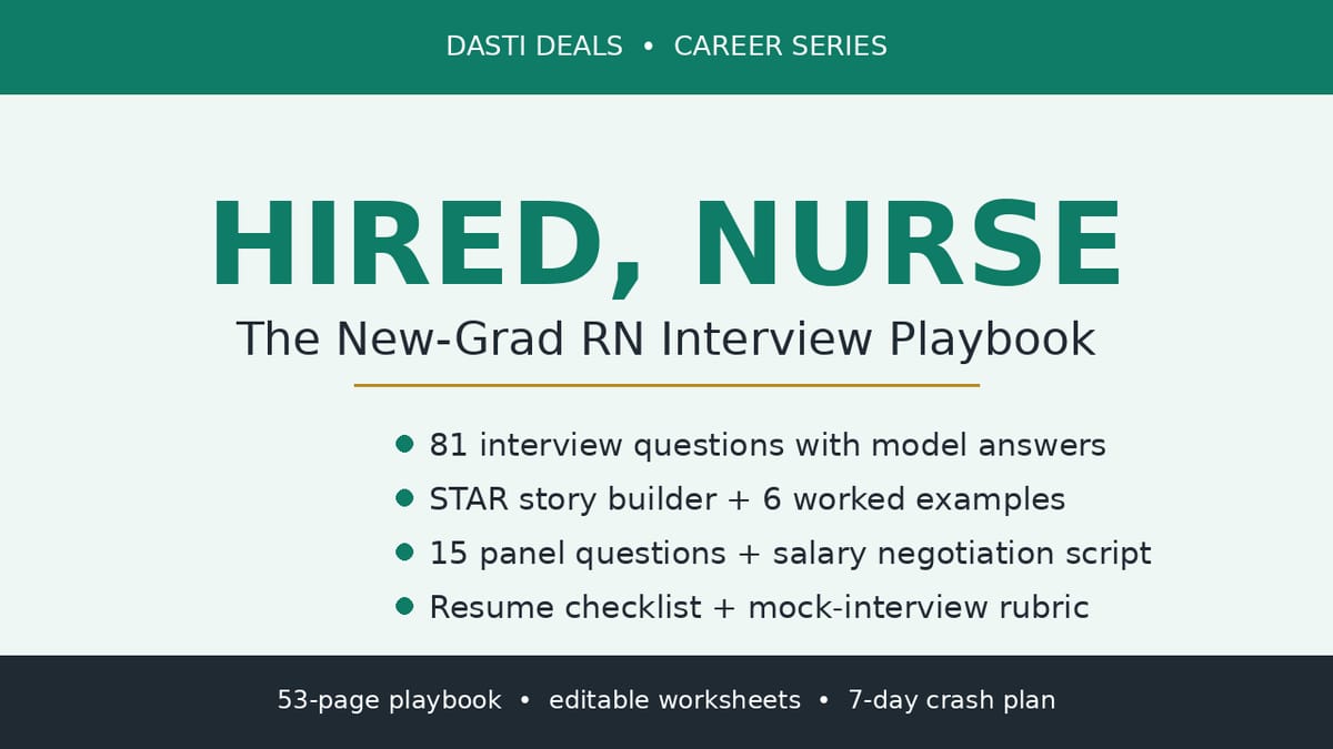 Hired, Nurse — New-Grad RN Interview Playbook — product cover