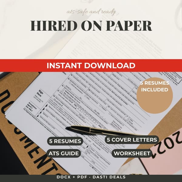 Hired on Paper — Niche Resume Template Pack — product image