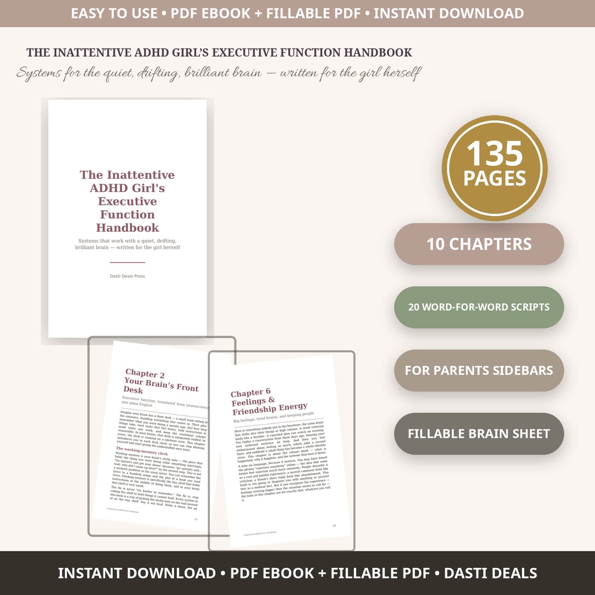 The Inattentive ADHD Girl's Executive Function Handbook — product image