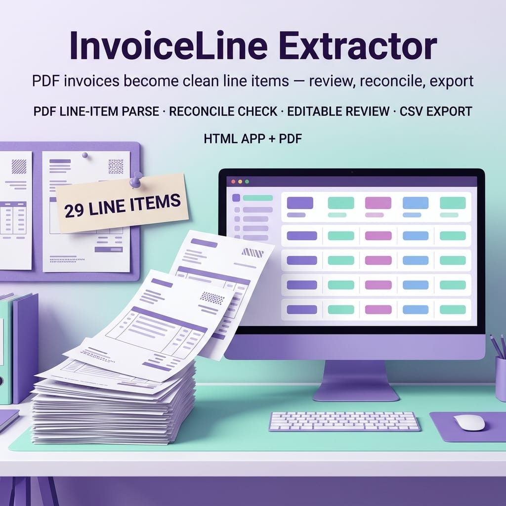 InvoiceLine Extractor — PDF Vendor Invoice to Sheets Line-Item Tool — product image