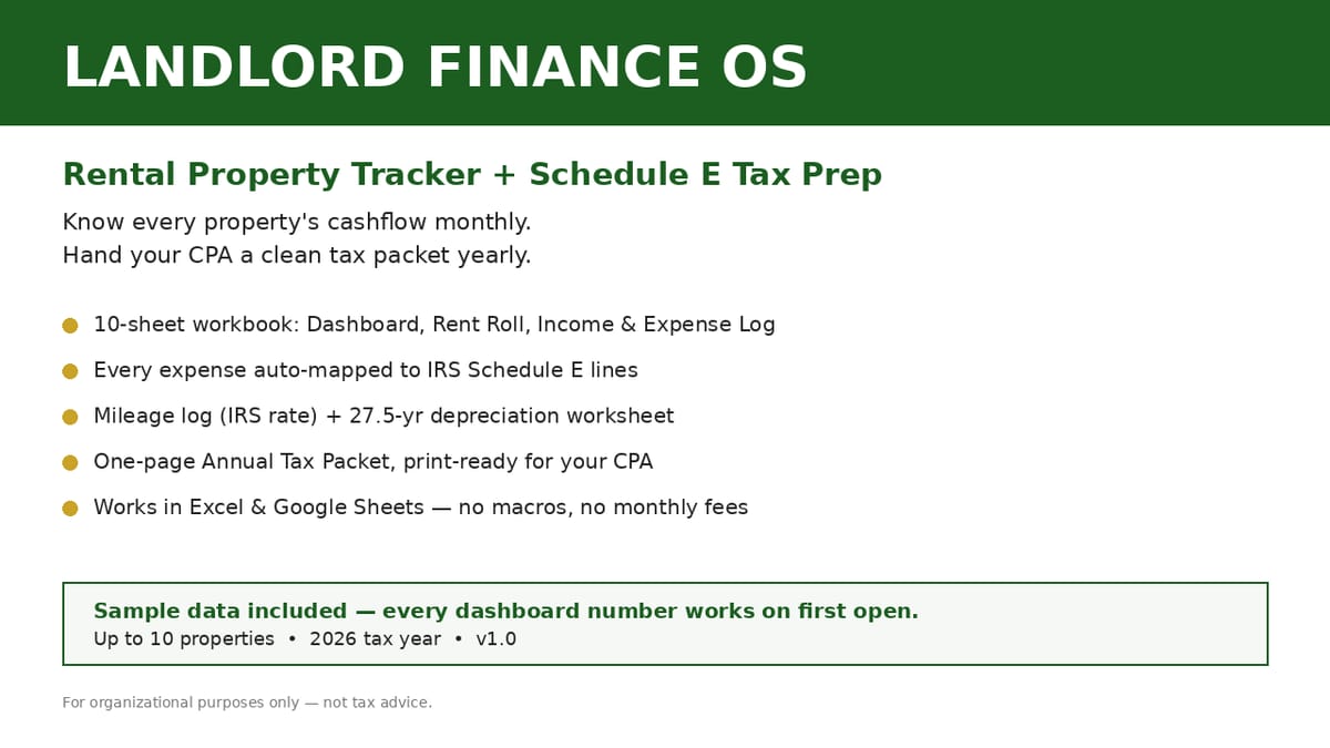 The Landlord’s Monthly Close: Tracking Rent and Expenses So Schedule E Takes an Afternoon