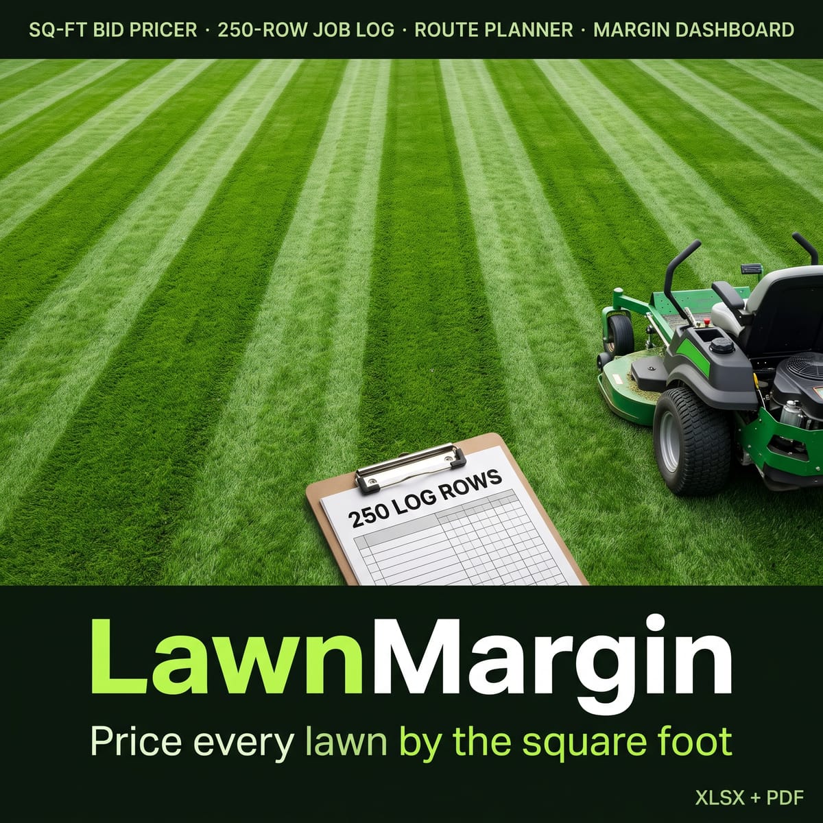 LawnMargin — Lawn Care & Landscaping Bid Calculator & Route Margin Sheet — product image
