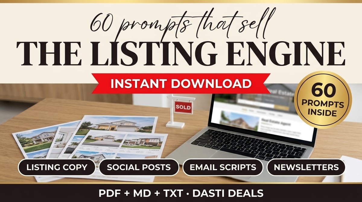 The Listing Engine — RE Agent AI Prompt Pack — product cover