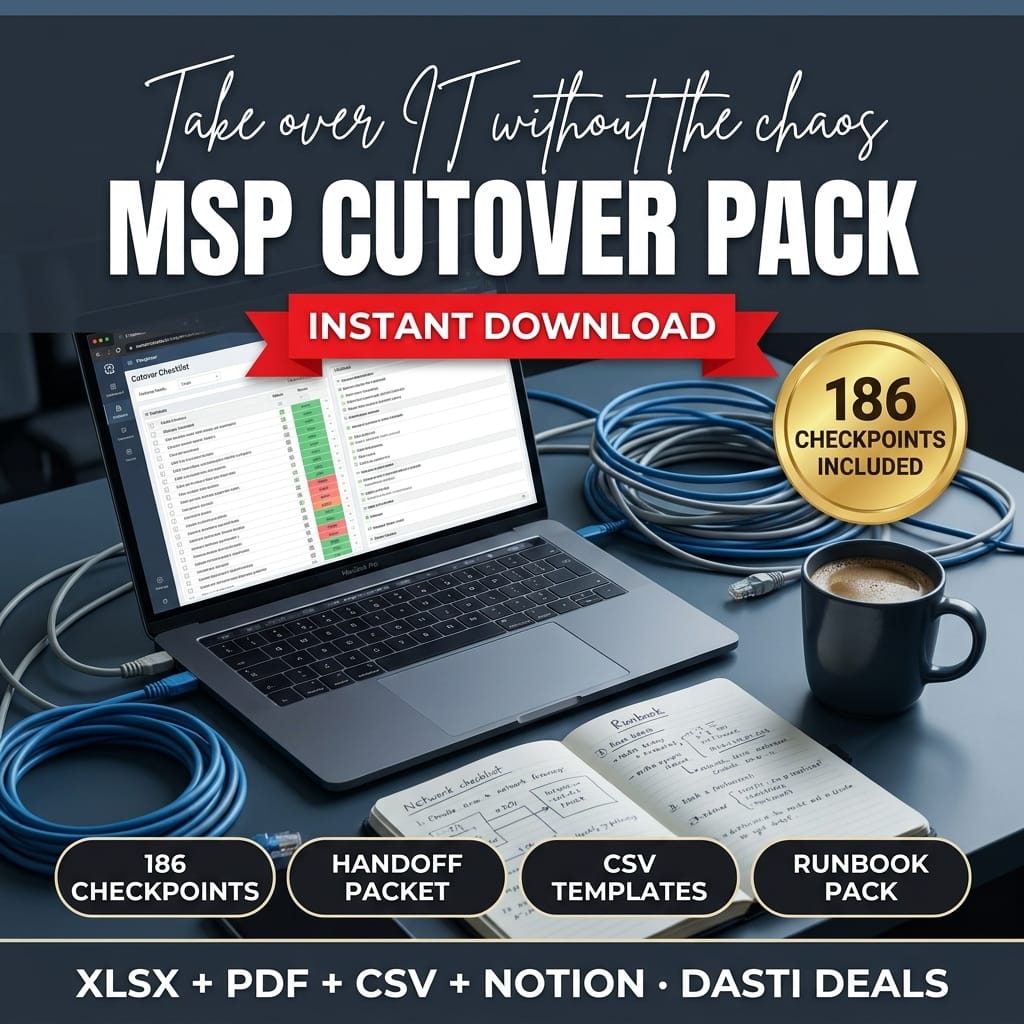 MSP Cutover Pack — IT Network Onboarding & Cutover Documentation Master Pack — product image