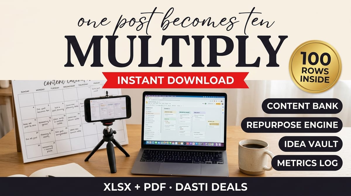 Multiply — Content Calendar & Repurposing System — product cover