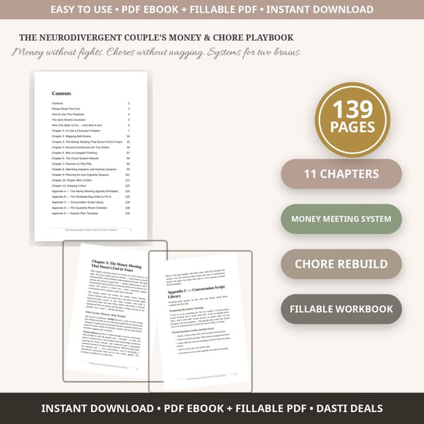 Neurodivergent Couples Money & Chore Playbook — product image