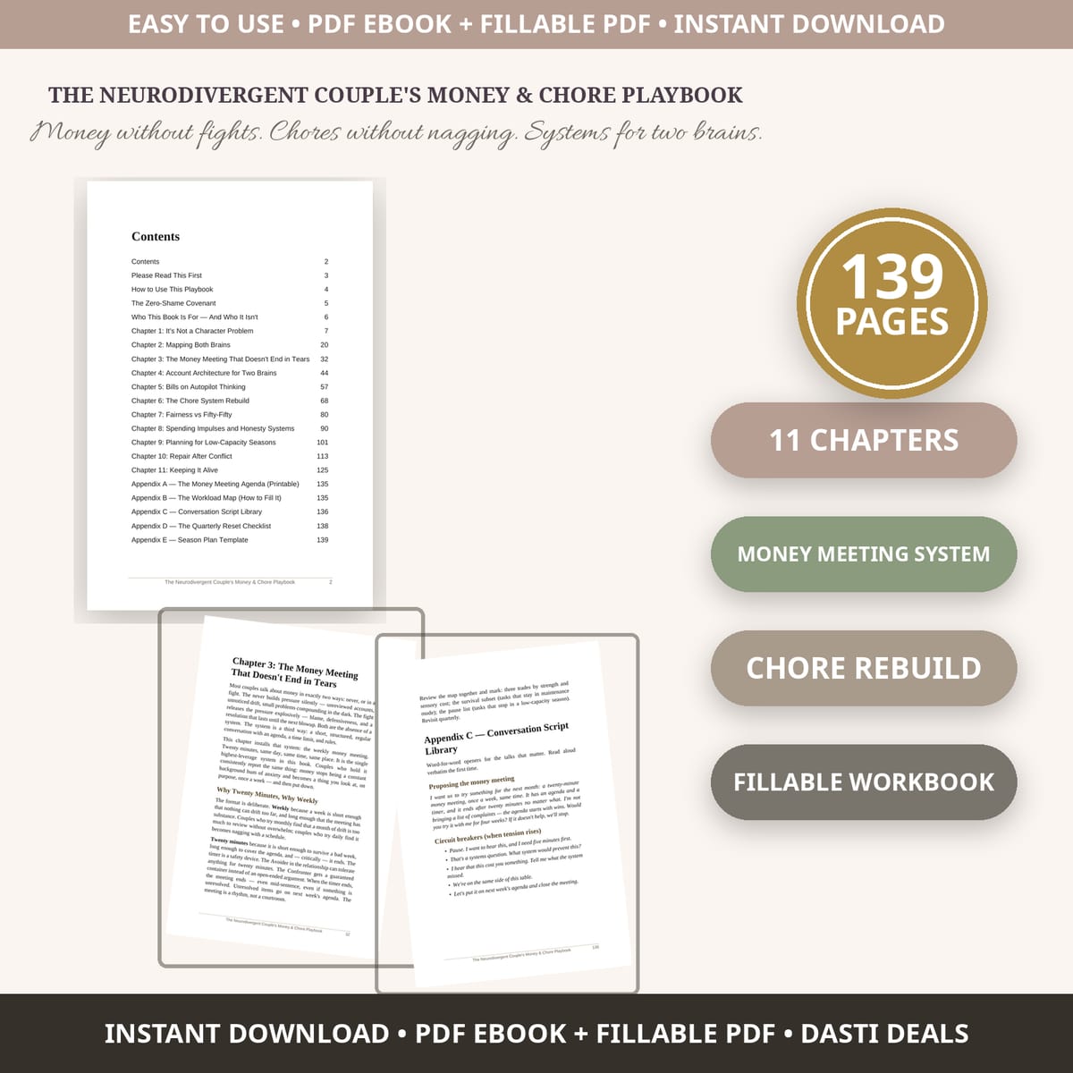 Neurodivergent Couples Money & Chore Playbook — product image