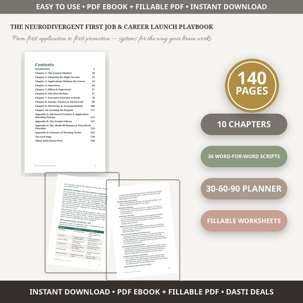 The Neurodivergent First Job & Career Launch Playbook — product image