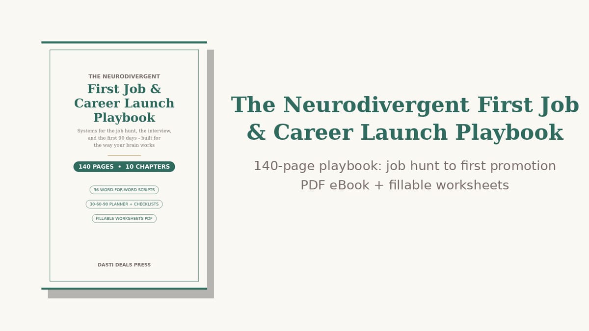 The Neurodivergent First Job & Career Launch Playbook — product cover