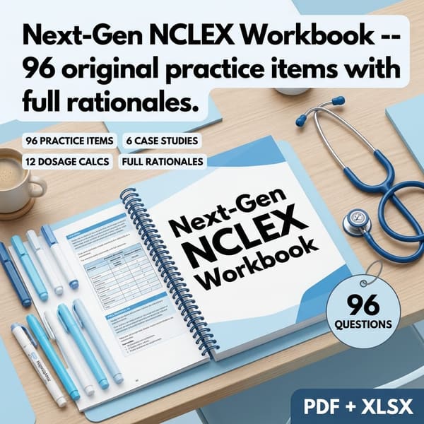 Next-Gen NCLEX — Medication Math & Clinical Judgment Workbook — product image
