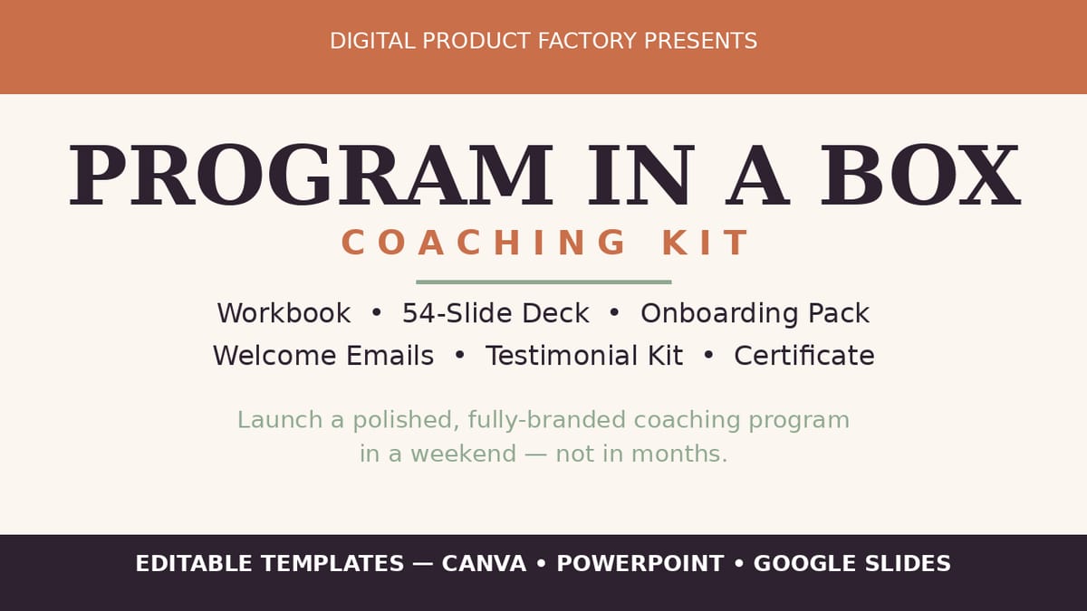 Program in a Box — Coaching Program Kit — product cover