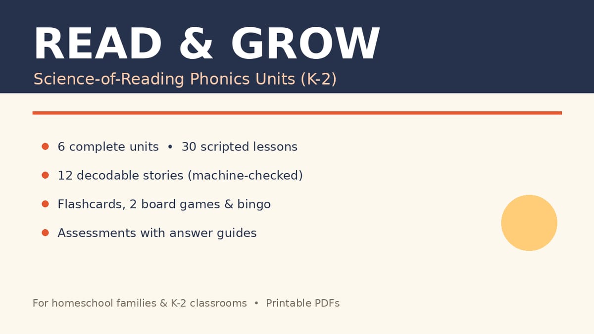 Read & Grow — Phonics Units K–2 — product cover