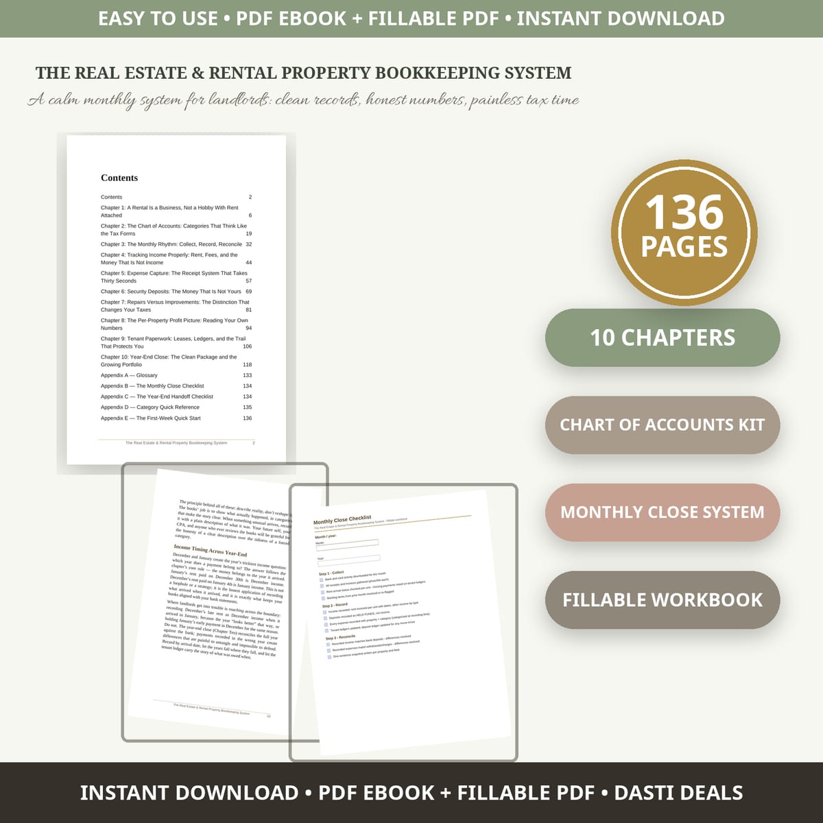 Real Estate Rental Property Bookkeeping System — product image