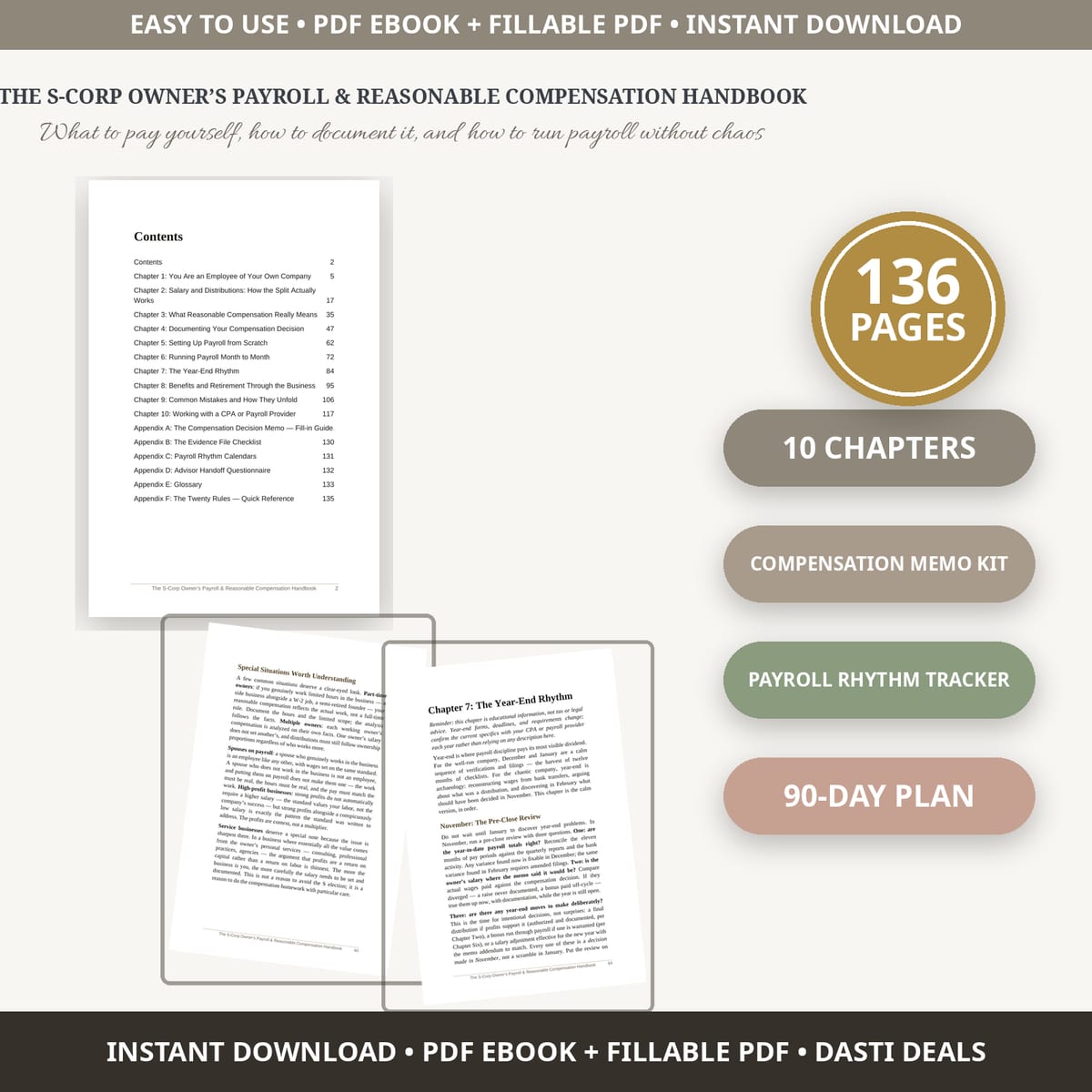 S-Corp Payroll & Reasonable Compensation Handbook — product image