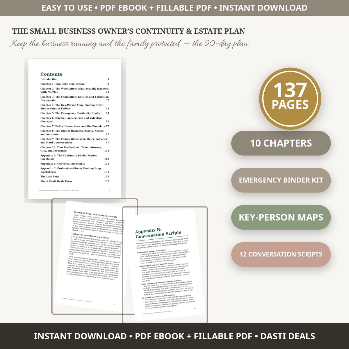 The Small Business Owner's Continuity & Estate Plan — product image