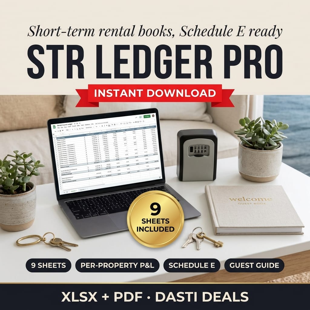 STR Ledger Pro — Short-Term Rental Bookkeeping & Schedule E Kit — product image