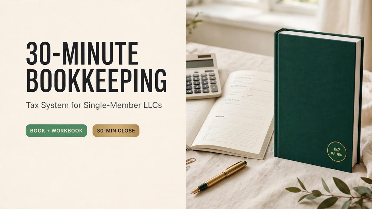 30-Minute Monthly Bookkeeping & Tax System for Single-Member LLCs — product cover