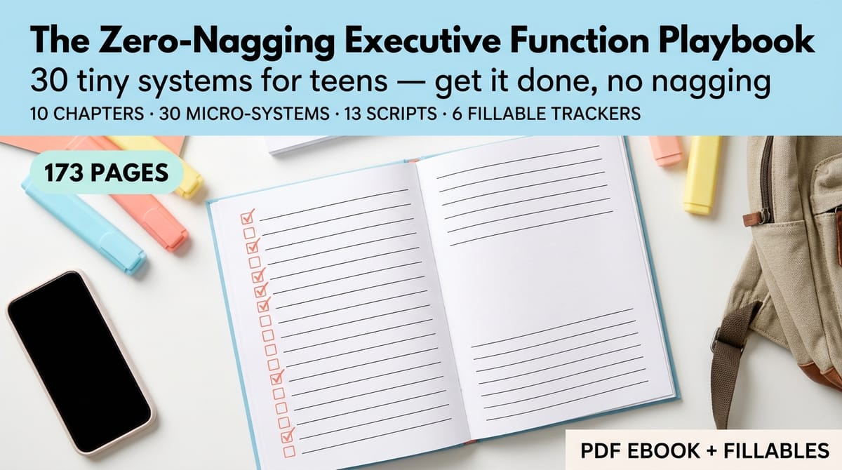 The Zero-Nagging Executive Function Playbook — product cover