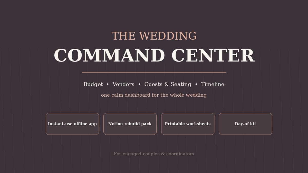 The Wedding Command Center — product cover
