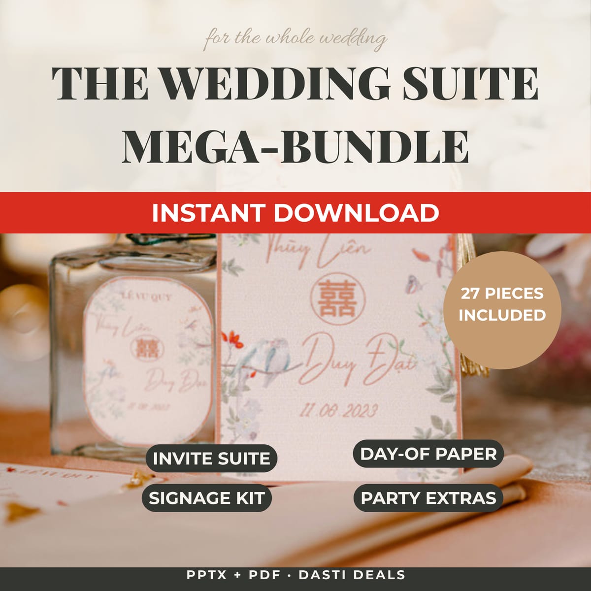 The Wedding Suite Mega-Bundle — 27-Piece Wedding Stationery Template Suite — product image