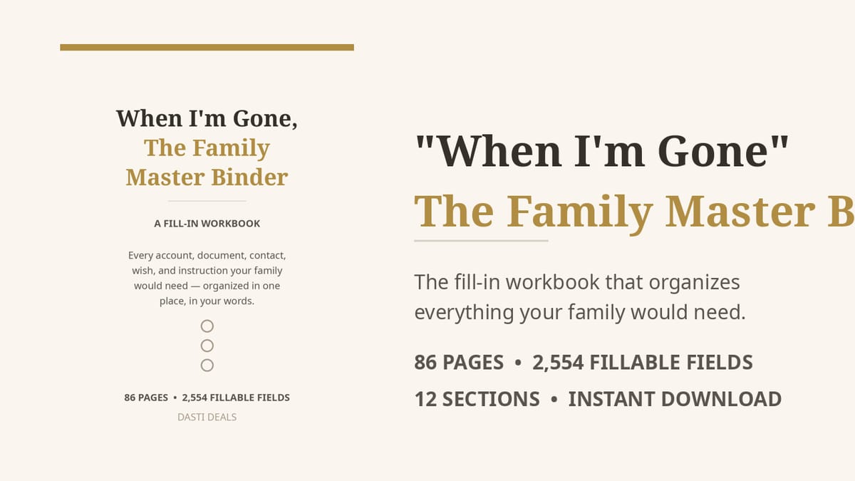 When I'm Gone — The Family Master Binder (Fill-In Workbook) — product cover